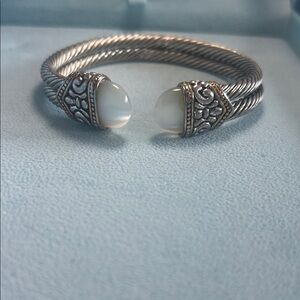 Elegant Silver and White Women's Bracelet